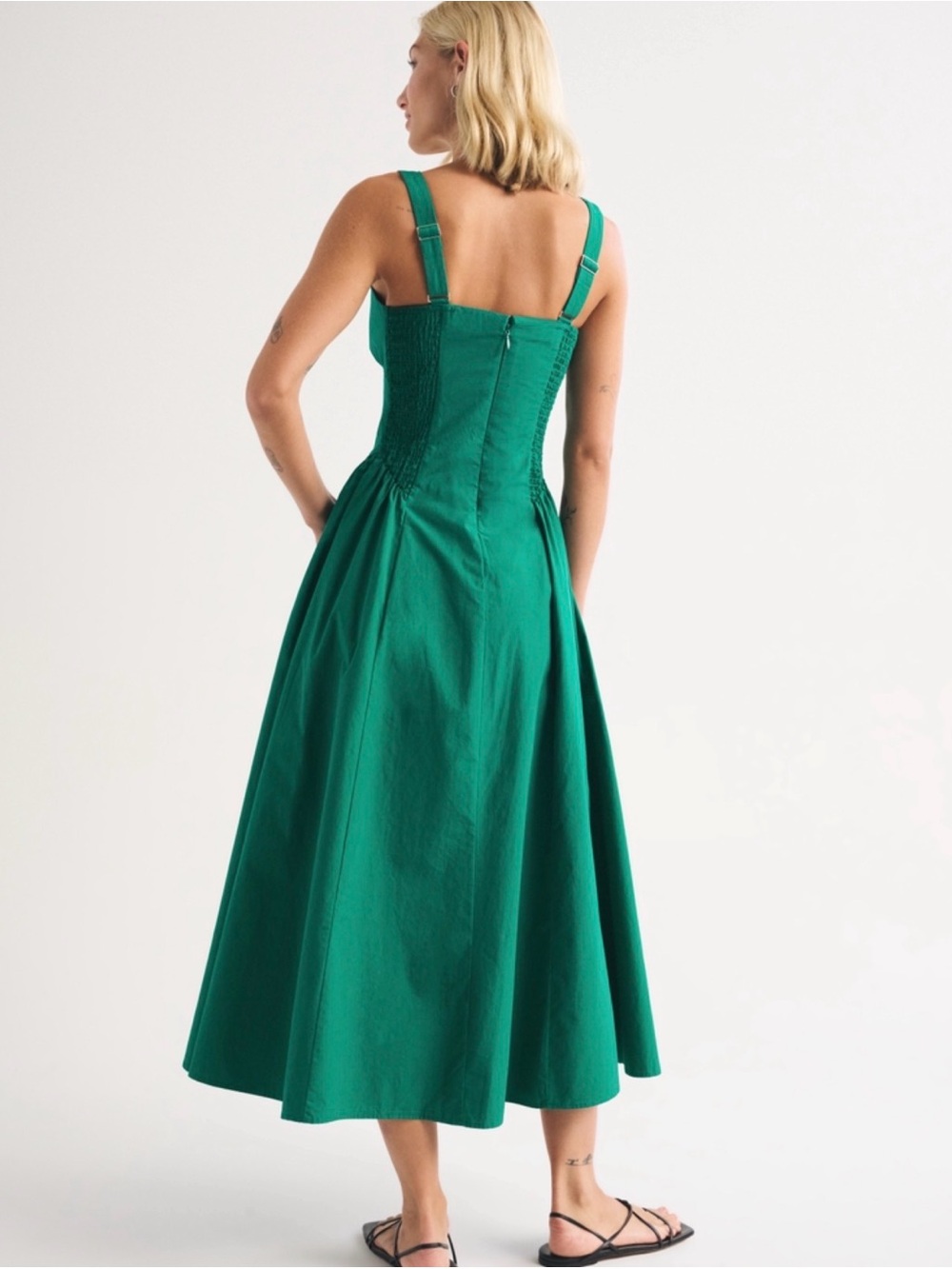 Abercrombie & Fitch Emerald Scoop Neck Midi Dress - Picture 2 of 3